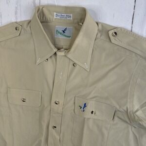 Vintage Flying Scotsman Shirt Single Needle Mallard Duck‎ Logo Hunt Men Sz L USA